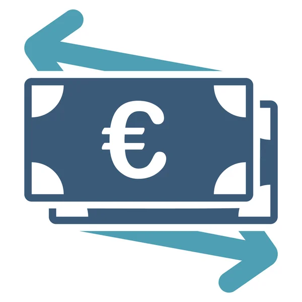 Ευρώ εικονίδιο μεταφορά χρημάτων — Φωτογραφία Αρχείου