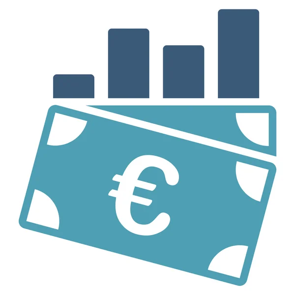 Euro verkoop grafiek pictogram — Stockfoto