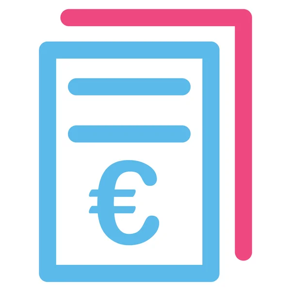 Euro facturen pictogram — Stockfoto