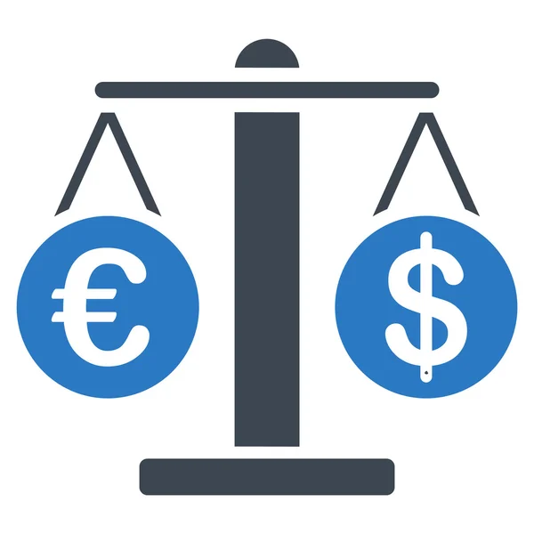 Euro en Dollar schalen pictogram — Stockfoto