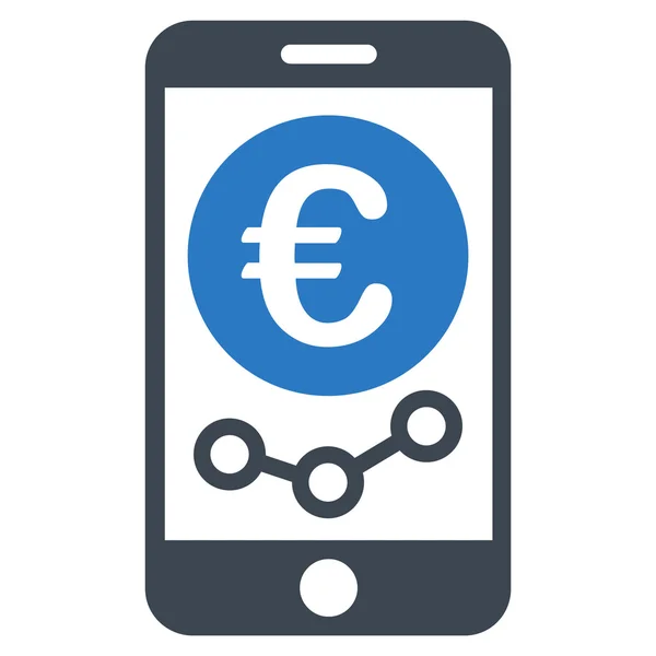 Euro mobiele markt toezicht pictogram — Stockfoto