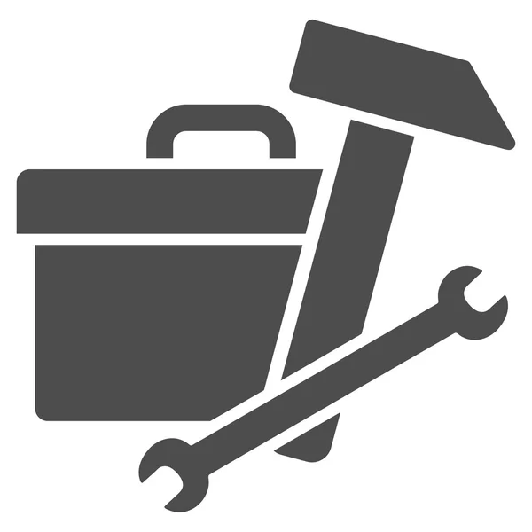 Caja de herramientas Icono plano — Vector de stock