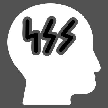 Baş ağrısı düz simgesi