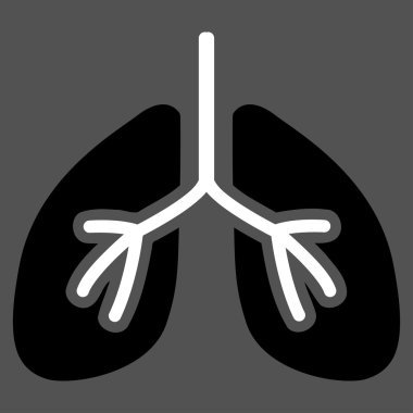 Akciğerler düz simgesi