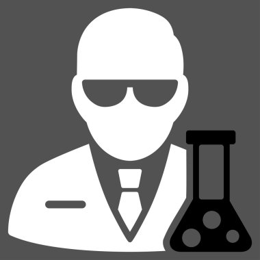 bilim adamı düz simgesi