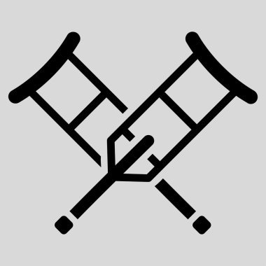 koltuk değneği düz simgesi