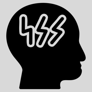 Baş ağrısı düz simgesi