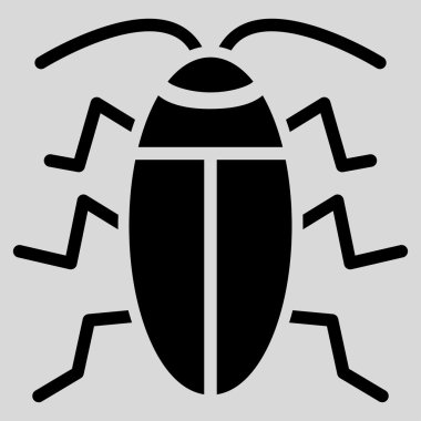Hamam böceği düz simgesi