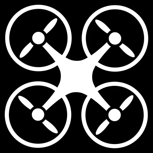 Quadcopter lapos ikon — Stock Vector