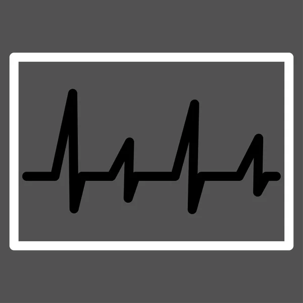 Icono plano de cardiograma — Vector de stock