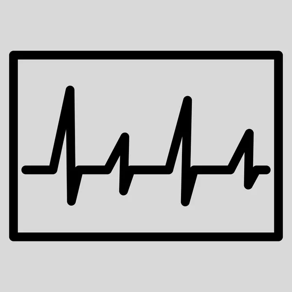 Ícone plano cardiograma — Vetor de Stock