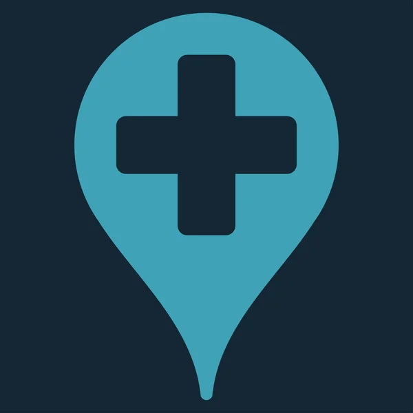 Mapa médico Icono marcador — Vector de stock