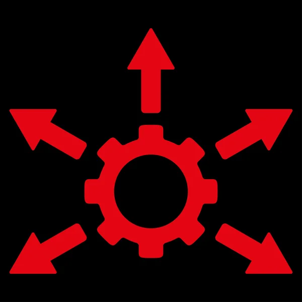 Ícone plano de distribuição de engrenagem —  Vetores de Stock