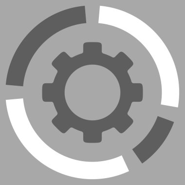 Sanayi diyagramı düz simgesi