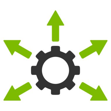 Dişli dağıtım düz simgesi