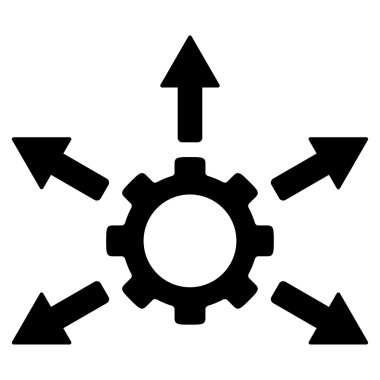 Dişli dağıtım düz simgesi