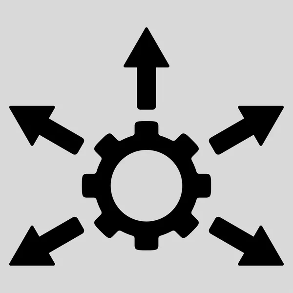 Icono plano de distribución de engranajes — Vector de stock