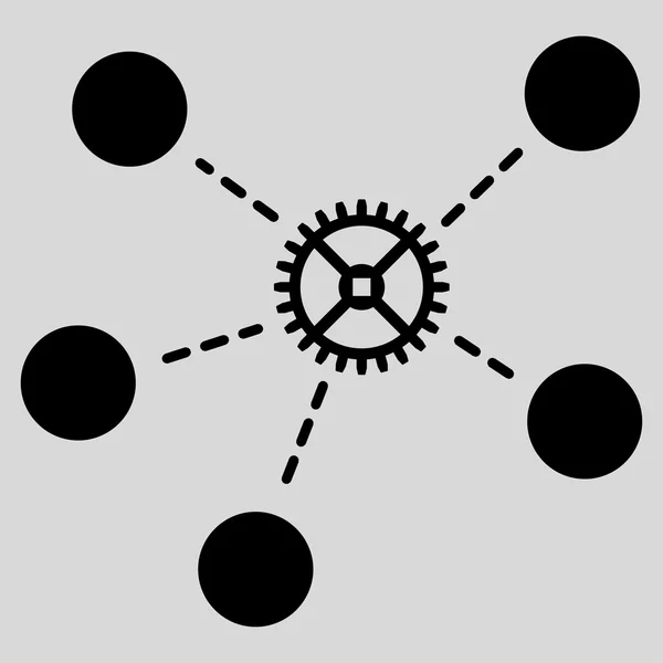 Liens d'engrenages Icône plate — Image vectorielle