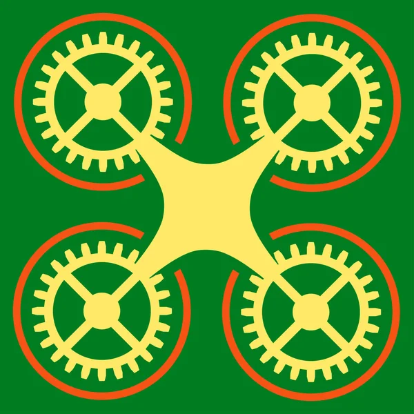 Quadrocopter flach Symbol — Stockvektor