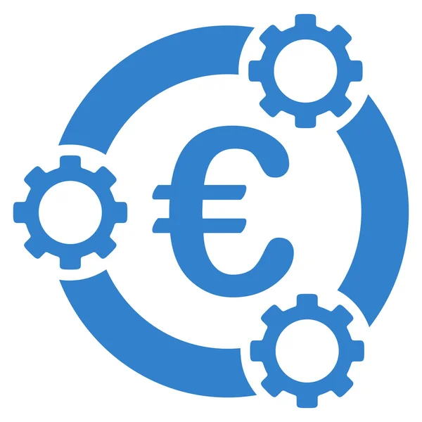 Euro Teamwork Flat Icon — Stock Vector