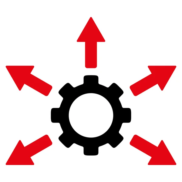 Distribuce ploché ikony s ozubeným kolem — Stockový vektor