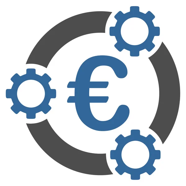 Euro Teamwork platte pictogram — Stockvector