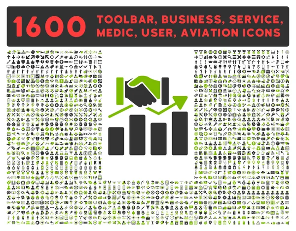 Ícone gráfico de aquisição com grande coleção de pictogramas —  Vetores de Stock
