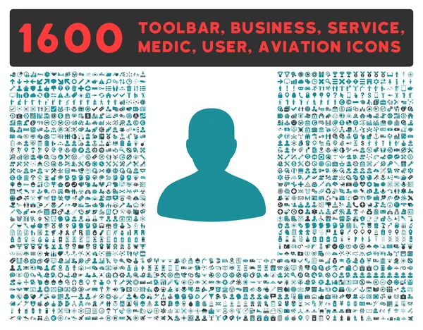 Ícone Avatar com grande coleção de pictogramas —  Vetores de Stock