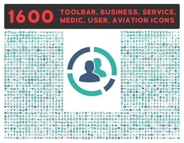 Demografi Diagram Icon med store piktogramsamlinger – stockvektor