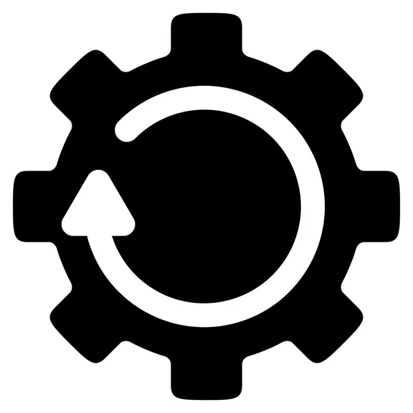 Platte rotatiepictogram versnelling — Stockvector