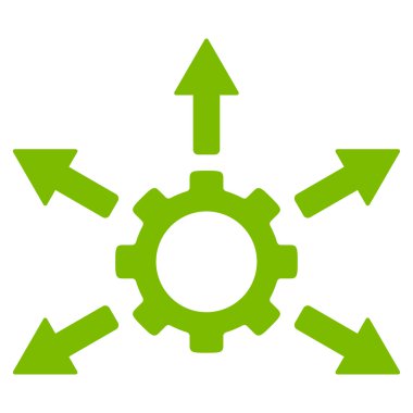 Dişli dağıtım düz simgesi