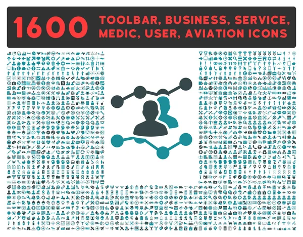 Ícone de tendências de público com grande coleção de pictogramas —  Vetores de Stock
