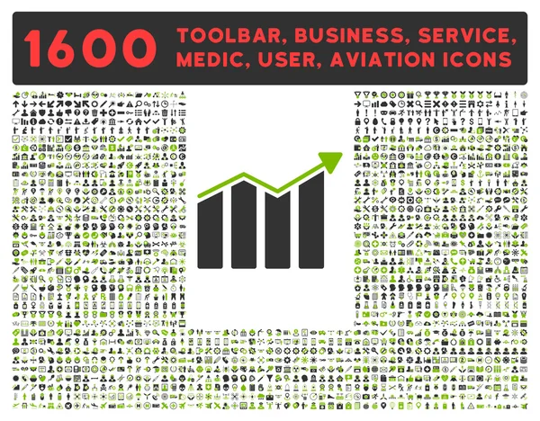 Ícone de tendência com grande coleção de pictogramas —  Vetores de Stock