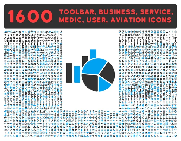 Icono de gráficos con gran colección de pictogramas — Foto de Stock