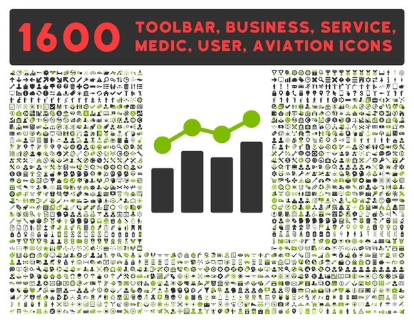 Analytics ikonen med stora piktogram samling — Stockfoto