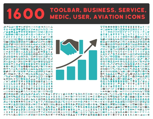 Icône de croissance d'acquisition avec grande collection de pictogrammes — Photo