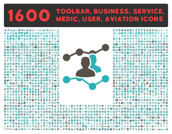 Ícone de tendências de público com grande coleção de pictogramas — Fotografia de Stock