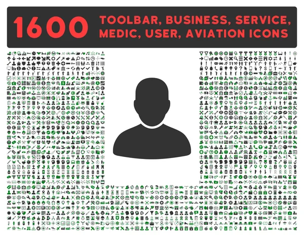 Icono del cliente con gran colección de pictogramas —  Fotos de Stock