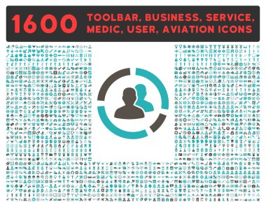 Demografi diyagram simgesi büyük piktogram koleksiyonu ile