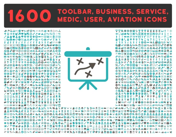 Strategie pictogram met grote Pictogram collectie — Stockvector