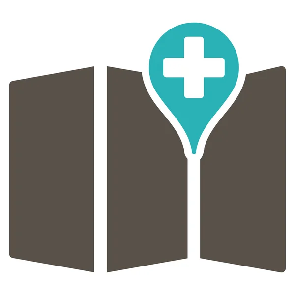 Ikone der medizinischen Landkarte — Stockvektor