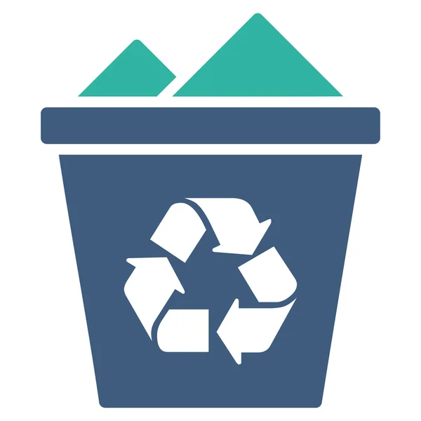 Full Recycle Bin Icon — Stock Vector