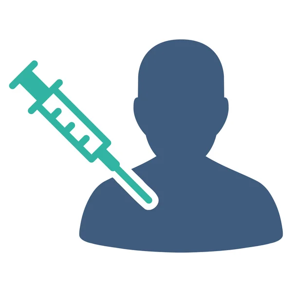 Icona della vaccinazione del paziente — Vettoriale Stock