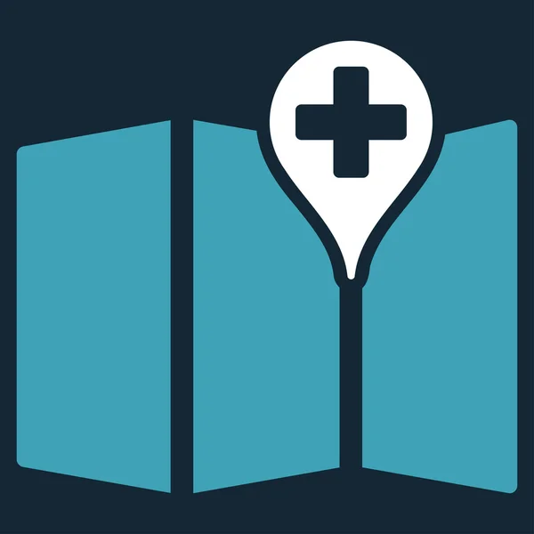 Ikone der medizinischen Landkarte — Stockvektor