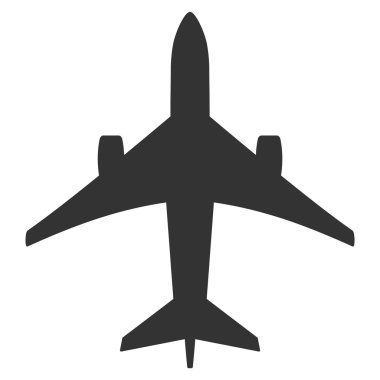 Jet uçağı düz simgesi