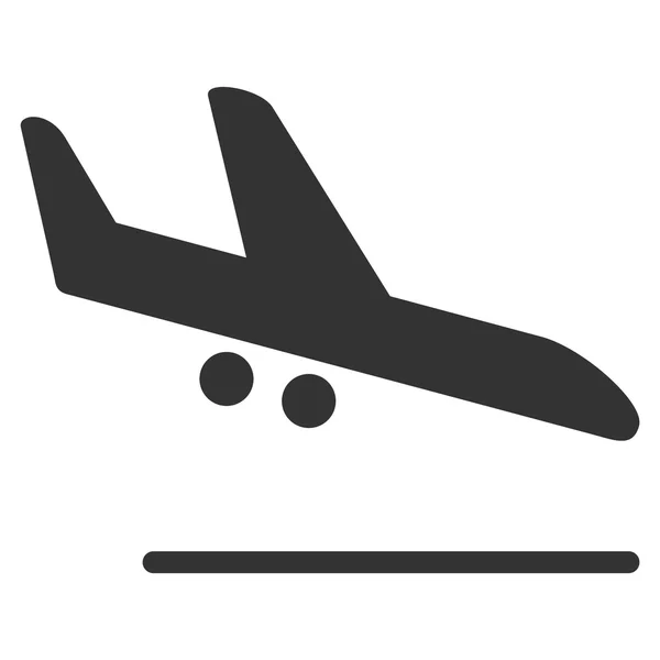 Aiplane Landing Flat Icon — Stock Vector