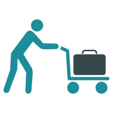 Yolcu vagon düz simgesi