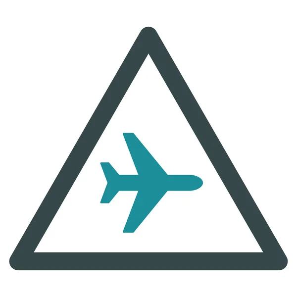 Flugzeug-Gefahr flach Symbol — Stockvektor