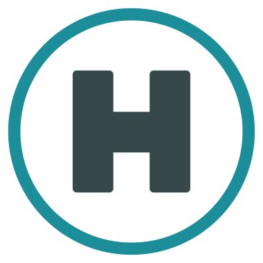 Helikopter iniş düz simgesi