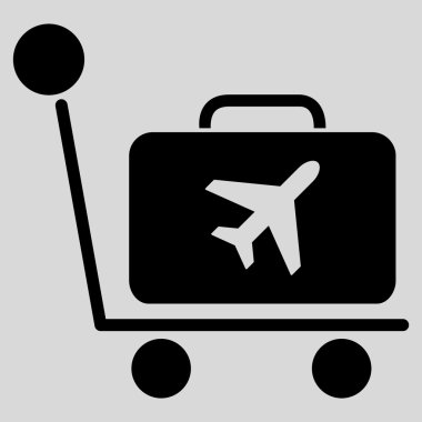 Bagaj Trolley Düz Simgesi